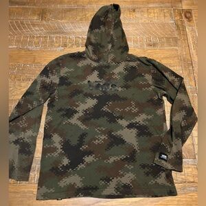 Vans Kids Camouflage Hooded Shirt Skater Digital Camo Hoodie Lightweight Size XL